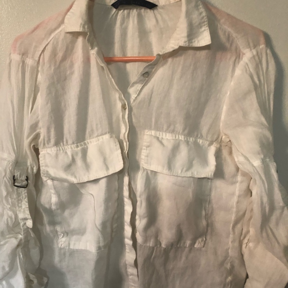 3/$33 - Zara basic white blouse - Picture 2 of 5